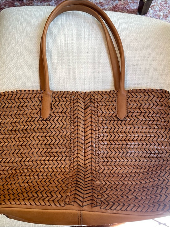 Handbags - Woven Tan Genuine Leather Bag